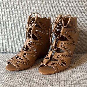 Dolce Vita Brown Lace-Up Wedges